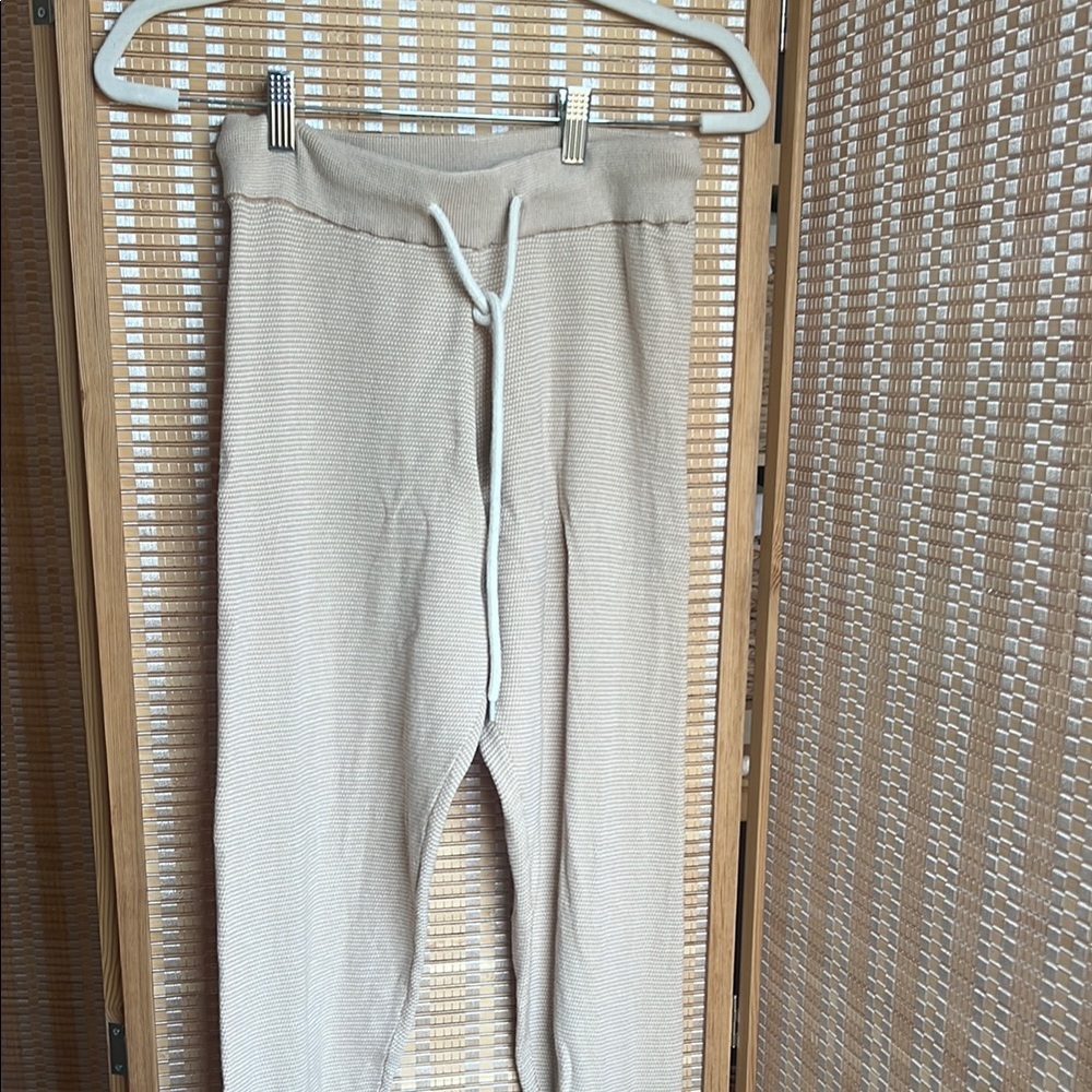 Varley Beige Knit Joggers